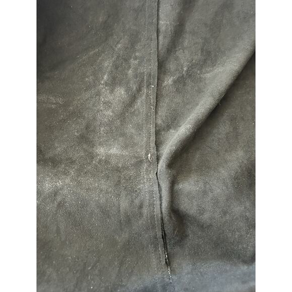 SKIES ARE BLUE Black Faux Suede Snakeskin Print Open Front Jacket XL Moto Zipper - Picture 13 of 16